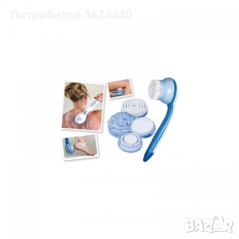 Масажираща електрическа четка за баня с пет приставки, снимка 3 - Масажори - 39908712