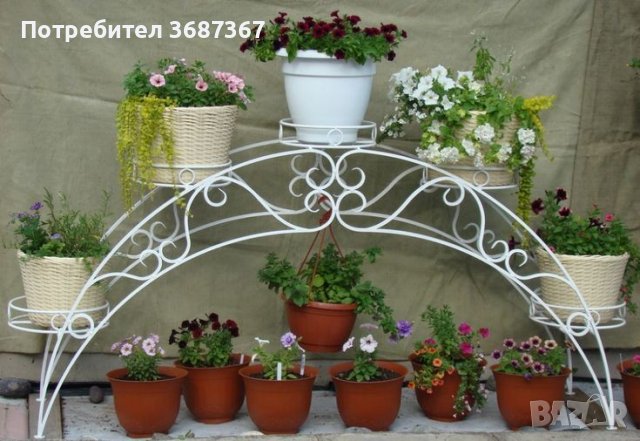 Цветарници и стойки за цветя и саксии от ковано желязо, снимка 3 - Стайни растения - 40218794