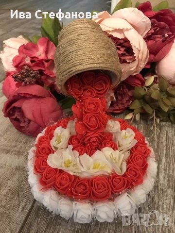 3D чаша от постояни рози подарък за влюбените Свети Валентин, снимка 7 - Декорация за дома - 27811616