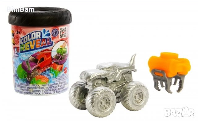 Камион изненада Hot Wheels Monster Trucks Color Reveal с магическа трансформация, снимка 3 - Коли, камиони, мотори, писти - 38239508