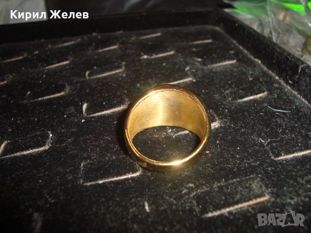 АМЕРИКАНСКИ КОЛЕЖАНСКИ РЯДЪК ПОЗЛАТЕН ПРЪСТЕН от БЛАГОРОДНА СТОМАНА с ФАСЕТИРАН РУБИН 17127, снимка 17 - Пръстени - 33050249