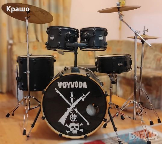 Пълен комплект барабани Mapex Mars, стойки Dixon и чинели