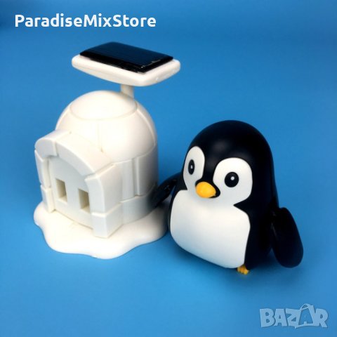 Иновативен детски конструктор със солрна батерия, движещ се пингвин
