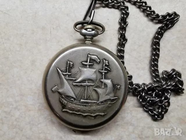 ДЖОБЕН ЧАСОВНИК МЪЛНИЯ С КОРАБ, снимка 3 - Антикварни и старинни предмети - 49478509