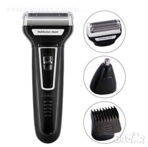 Машинка за подстригване с приставки за брада и нос 3в1 KEMEI KM-6558 , снимка 2 - Машинки за подстригване - 53257687