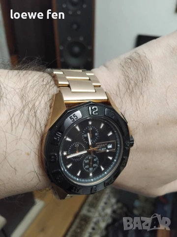 Esprit Rose Gold - rolex breitling style - неръждаема стомана с покритие розово злато !, снимка 8 - Мъжки - 53049278