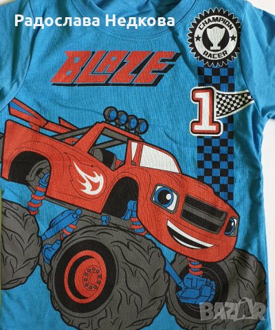 Летен комплект Пламъчко /син/ - 122 см, снимка 3 - Детски комплекти - 28981202