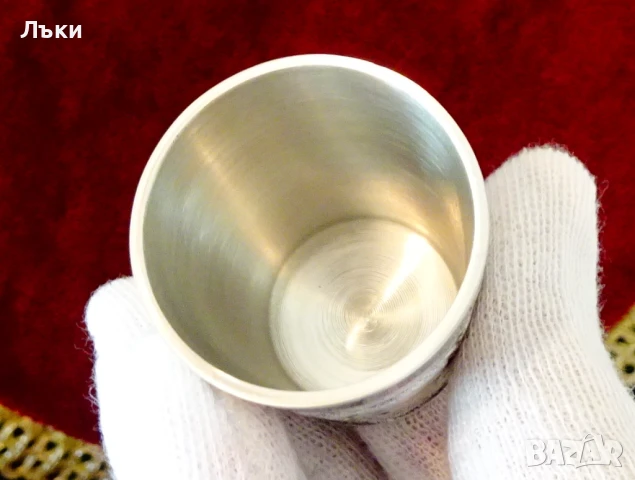 Чаша от калай с Елен,ловна картина. , снимка 2 - Антикварни и старинни предмети - 51395026