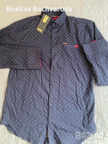 Тъмно синя риза, М размер, снимка 1