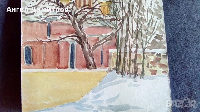 Руската църква акварел , снимка 4 - Антикварни и старинни предмети - 38386464