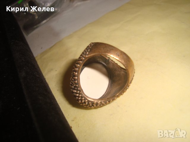 МАСИВЕН СТАР ВИНТИДЖ ПОЗЛАТЕН БРОНЗОВ ПРЪСТЕН РЯДЪК ОГРОМЕН РЪЧНО РИСУВАН ПОРЦЕЛАН 17114, снимка 16 - Пръстени - 33049618