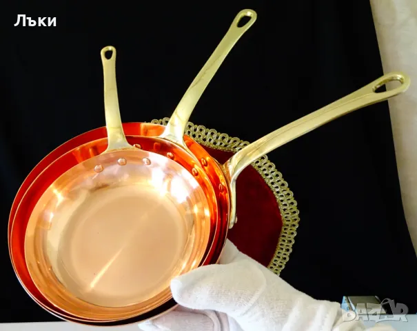 Меден тиган,чиста червена мед 680 гр. , снимка 10 - Антикварни и старинни предмети - 50393592