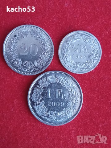 Монети - Швейцария., снимка 1 - Нумизматика и бонистика - 39686512