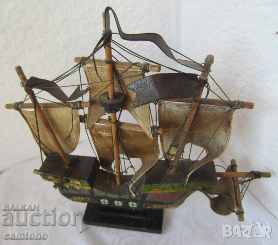 лодка стар кръстоносен кораб яхта платна макет дърво, снимка 2 - Други ценни предмети - 28872455