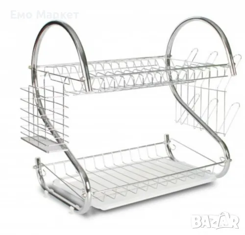 Сушилник за съдове - Rosberg R53000H, Хром, 2 нива, 40x25x39см., снимка 2 - Сушилници - 48448660