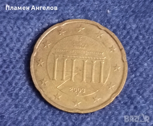 Монета от 20 евро цента 2003 година. , снимка 2 - Нумизматика и бонистика - 52392945