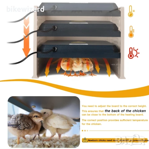 EFUTURETIME Нагревателна плоча за пилета 25W температурен диапазон 10~60°C НОВО, снимка 4 - За птици - 50841849