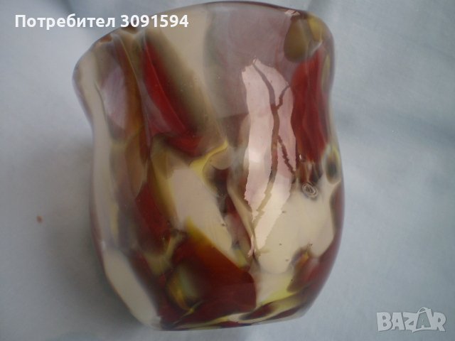 Декоративна дълбока стъклена купа Многоцветно стъкло  Мурано, снимка 5 - Други ценни предмети - 40148474