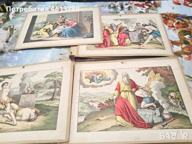 Стари илюстрации на Вехти Завет, снимка 3 - Антикварни и старинни предмети - 52431376