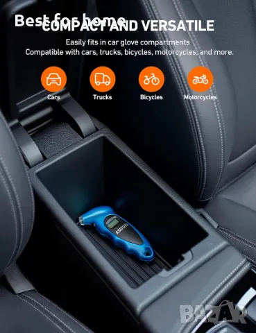 AstroAI Цифров манометър за гуми с 4 настройки и LCD дисплей, снимка 7 - Аксесоари и консумативи - 50271511