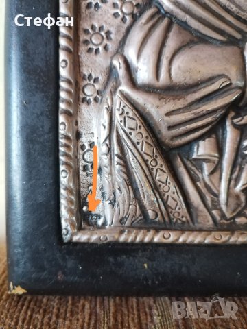 Сребърна домашна икона., снимка 2 - Икони - 42990901