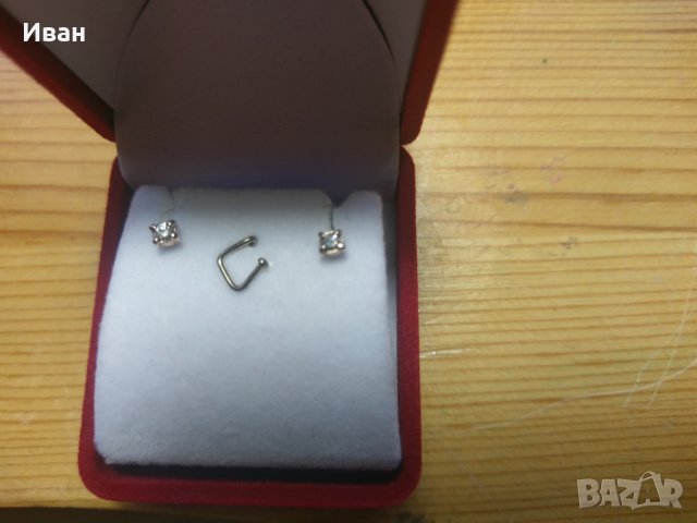 Златни обеци с диаманти, снимка 2 - Обеци - 28103467