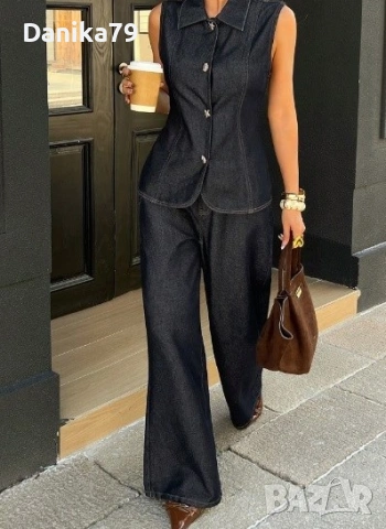 Дамски дънков костюм, снимка 2 - Костюми - 53485549