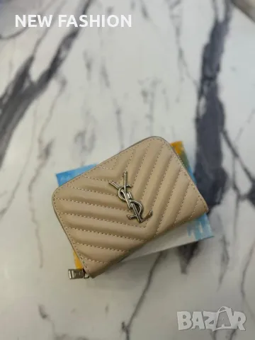 Дамски Кожени Протмонета ✨ YVES SAINT LAURENT , снимка 3 - Портфейли, портмонета - 50224033