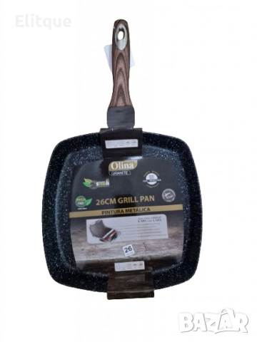 Висококачествен грил тиган с незалепващо гранитно покритие, 26 см, снимка 3 - Съдове за готвене - 52901971