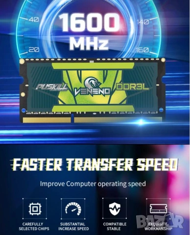 Notebook Laptop RAM 8GB DDR3L 1600MHz 1333MHz 1.35V SODIMM Памет за Лаптоп Intel/AMD 260pin Конектор, снимка 6 - Части за лаптопи - 53604522