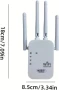 НОВ WiFi екстендер разширител двулентов 1200mbps, 100 квадратни метра обхват, 4 антени, снимка 2