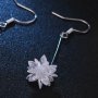 НОВИ елегантни висящи обеци с кристал снежинка/звездичка, снимка 3