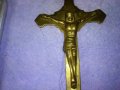Старо СТИЛНО КРАСИВО МЕСИНГОВО НАСТОЛНО РАЗПЯТИЕ КРЪСТ За ДОМА / КОЛЕКЦИЯ 42673, снимка 2