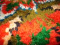 Изключително красив Губер (китеник, одеало, килим )- пъстър и колоритен,вълнен, с ярки, шарени, цвет, снимка 4