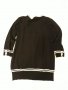Свободна черна блуза 3/4 ръкав с бяла гарнитура и кокетни копчета сребърни, фино плетиво , снимка 10