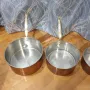 Комплект медни тигани с бронзови дръжки, снимка 3