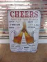 Метална табела бира Наздраве Живи и здрави Cheers по цял свят, снимка 1