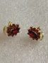 Златни дамски обеци с инкрустирани гранати злато 333, снимка 8