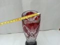 Кристална ваза цветен червен кристал, снимка 3