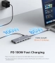 Нова 12 в 1 USB-C докинг станция с Dual 4K HDMI, VGA и 100W зареждане, снимка 4