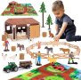 Голям комплект детска ферма с килим за игра, снимка 1 - Фигурки - 43302171
