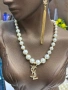 колие с перли и стоманена висулка ysl saint laurent Gucci chanel prada, снимка 1