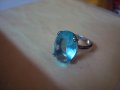 ГОЛЯМ ФАСЕТИРАН СИН ЦИРКОНИЙ КРАСИВ ФЕШЪН ПРЪСТЕН с ПЕЧАТ 925 ПОСРЕБРЕН 22292, снимка 13