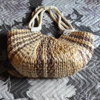 🎁подарък 🎁 💕Плетена плажна чанта от естествен ратан - ракита, снимка 4 - Чанти - 37532688
