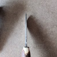 Нож дамаска стомана рог и сребро, снимка 6 - Ножове - 43639119