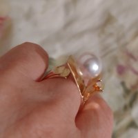 Многослоен пръстен с голяма перла, снимка 4 - Пръстени - 37812769