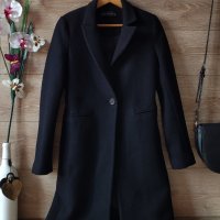 Черно палто вълна ZARA , снимка 1 - Палта, манта - 44128322
