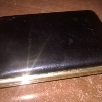 v.h germany-gold табакера с кожени страници-внос франция, снимка 2 - Колекции - 28186380