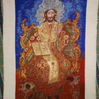 Продавам Вилеров гоблен икона - Исус на трона , снимка 6 - Гоблени - 33492619