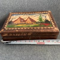 Българска дървена красива рисувана етно кутия-4, снимка 2 - Антикварни и старинни предмети - 43996405